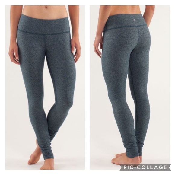 lululemon athletica Pants - Lululemon Wunder Under Herringbone Teal 8